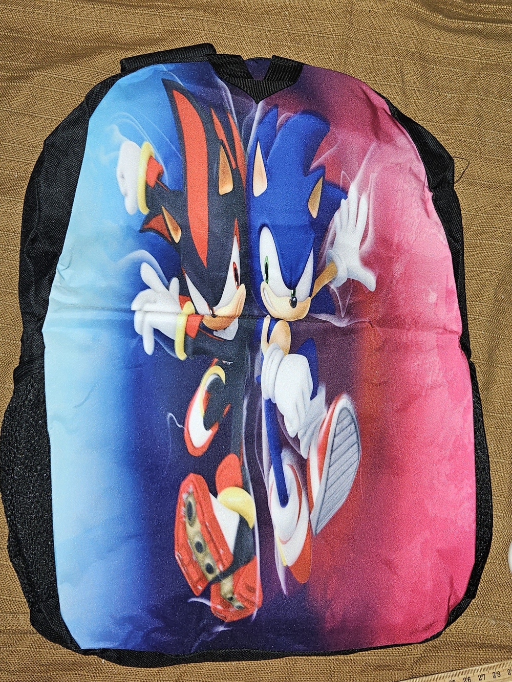 Sonic Kids One-Piece Backpack - Blue/Pink Character Print - 17" +/-